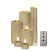 Kaarsen-Lumineo LED kaarsen set - 3x st - lichtroze - afstandsbediening