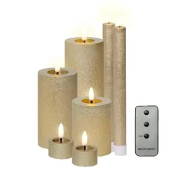 Kaarsen-Lumineo LED kaarsen set - 3x st - lichtroze - afstandsbediening