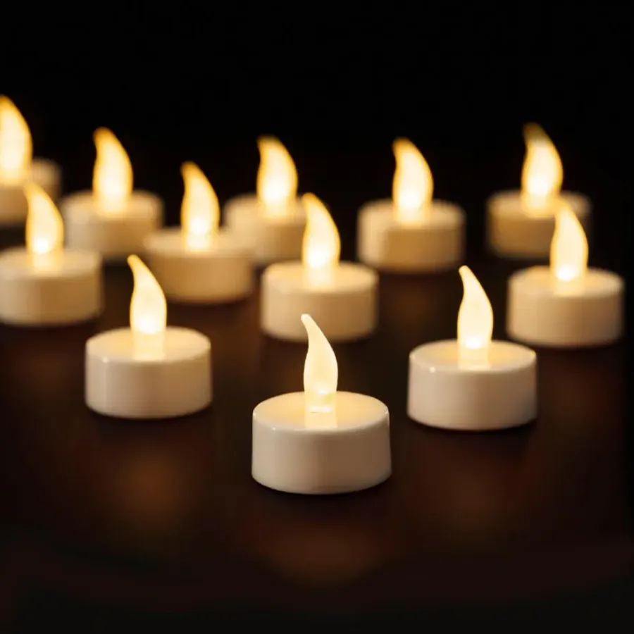 Kaarsen-Lumineo LED waxinelichtjes - 12x stuks - wit