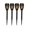 Buitenverlichting|Prikspots-Lumineo Tuinfakkels - 4x stuks - Solar licht - vlameffect - 27 cm