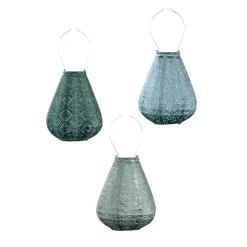 Lichtsnoeren-Lumiz Lampion op zonne energie - Solar tuinverlichting - Tulip Set - 3 stuks