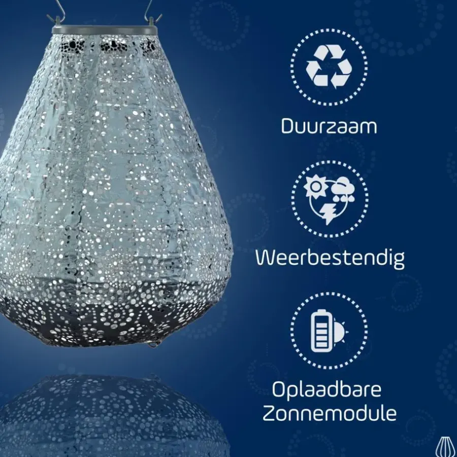 Lichtsnoeren-Lumiz Lampion op zonne energie - Solar tuinverlichting - Tulip Set - 3 stuks