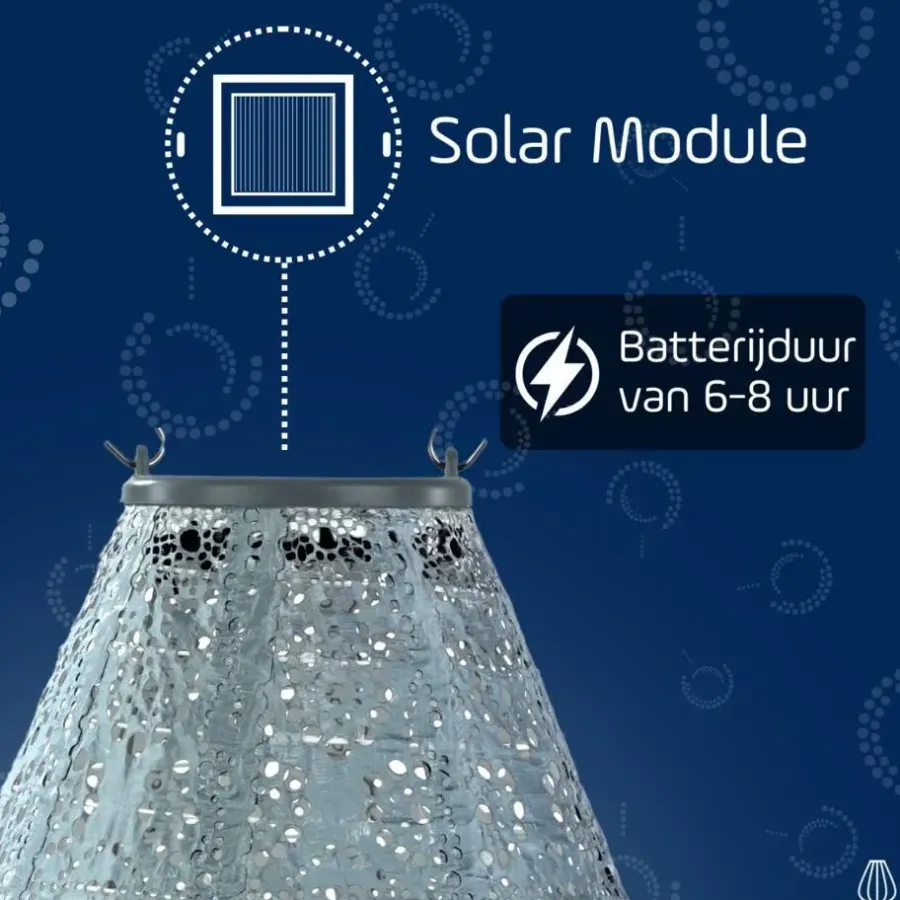 Lichtsnoeren-Lumiz Lampion op zonne energie - Solar tuinverlichting - Tulip Set - 3 stuks