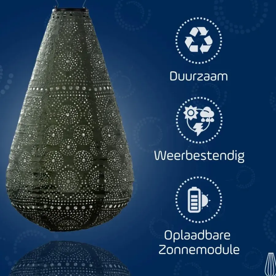 Lumiz Lampion op zonne energie - Solar tuinverlichting - Drop Set - 3 stuks