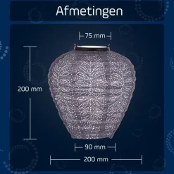 Lichtsnoeren-Lumiz Solar Lampion Folia Balloon - 20 cm - Lichtpaars