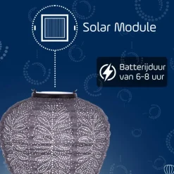 Lichtsnoeren-Lumiz Solar Lampion Folia Balloon - 20 cm - Lichtpaars