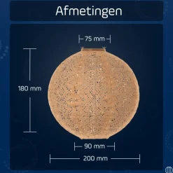 Lichtsnoeren-Lumiz Solar Lampion Lace Rond - 30 cm - Abrikoos