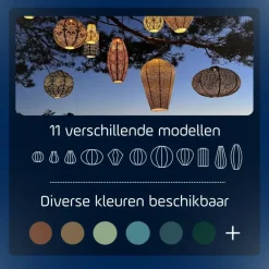 Lichtsnoeren-Lumiz Solar Lampion Lace Rond - 30 cm - Abrikoos