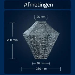 Buitenverlichting-Lumiz Solar Lampion Lace Diamond - 28 cm - Grijs Blauw