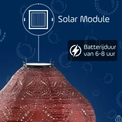 Buitenverlichting-Lumiz Solar Lampion Mandela Jar - 30 cm - Koper