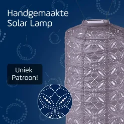 Lumiz Solar Lampion Mandela Cylinder - 18 cm - Lichtpaars