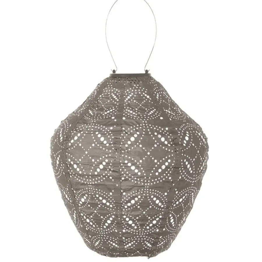 Lichtsnoeren-Lumiz Solar Lampion Mandela Jar - 30 cm - Taupe