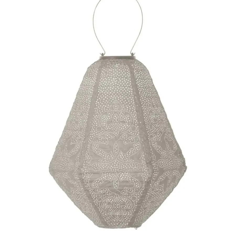 Lichtsnoeren-Lumiz Solar Lampion Marrakesh Can - 30 cm - Licht Taupe