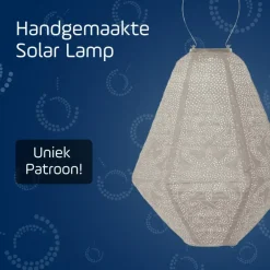 Lichtsnoeren-Lumiz Solar Lampion Marrakesh Can - 30 cm - Licht Taupe