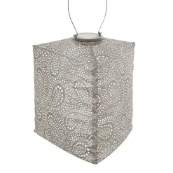 Lichtsnoeren-Lumiz Solar Lampion Paisley Triangle - 28 cm - Licht Taupe
