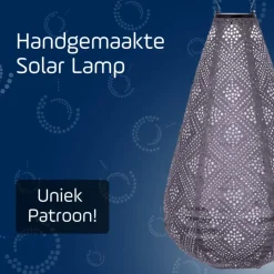 Lichtsnoeren-Lumiz Solar Lampion Topaze Drop - 28 cm - Lichtpaars