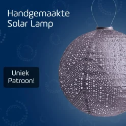 Lichtsnoeren-Lumiz Solar Lampion Verso Rond - 40 cm - Paars