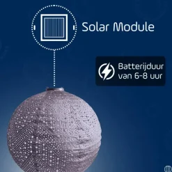 Lichtsnoeren-Lumiz Solar Lampion Verso Rond - 40 cm - Paars