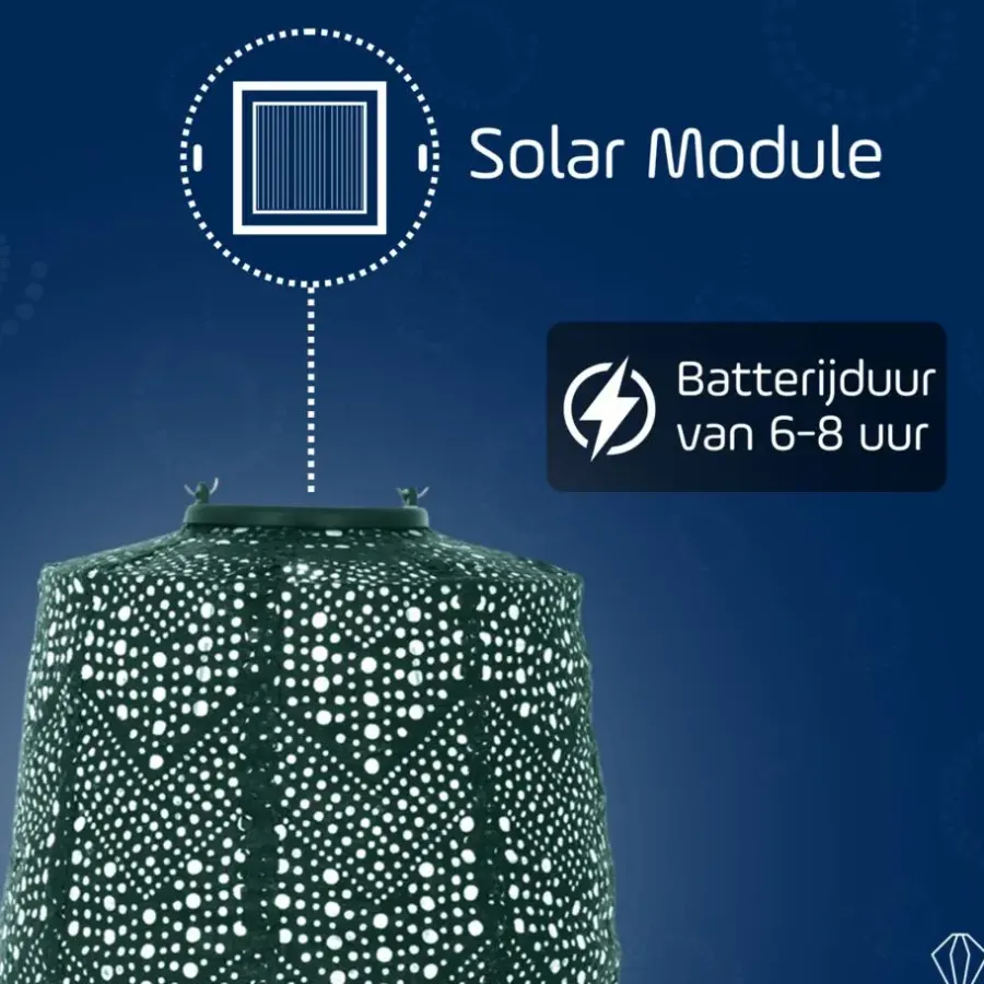 Lichtsnoeren-Lumiz Solar Lampion Verso Lamp - 20 cm - Groen