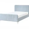 Twijfelaars-Leen Bakker LUNAN - Tweepersoonsbed - Lichtblauw - 120 x 200 cm - Fluweel