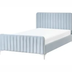 Twijfelaars-Leen Bakker LUNAN - Tweepersoonsbed - Lichtblauw - 120 x 200 cm - Fluweel