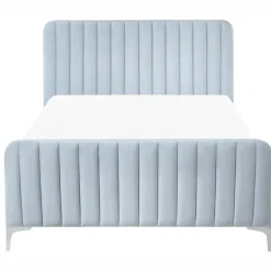 Twijfelaars-Leen Bakker LUNAN - Tweepersoonsbed - Lichtblauw - 120 x 200 cm - Fluweel