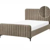 Leen Bakker LUNAN - Tweepersoonsbed - Taupe - 120 x 200 cm - Bouclé