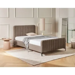 Leen Bakker LUNAN - Tweepersoonsbed - Taupe - 120 x 200 cm - Bouclé