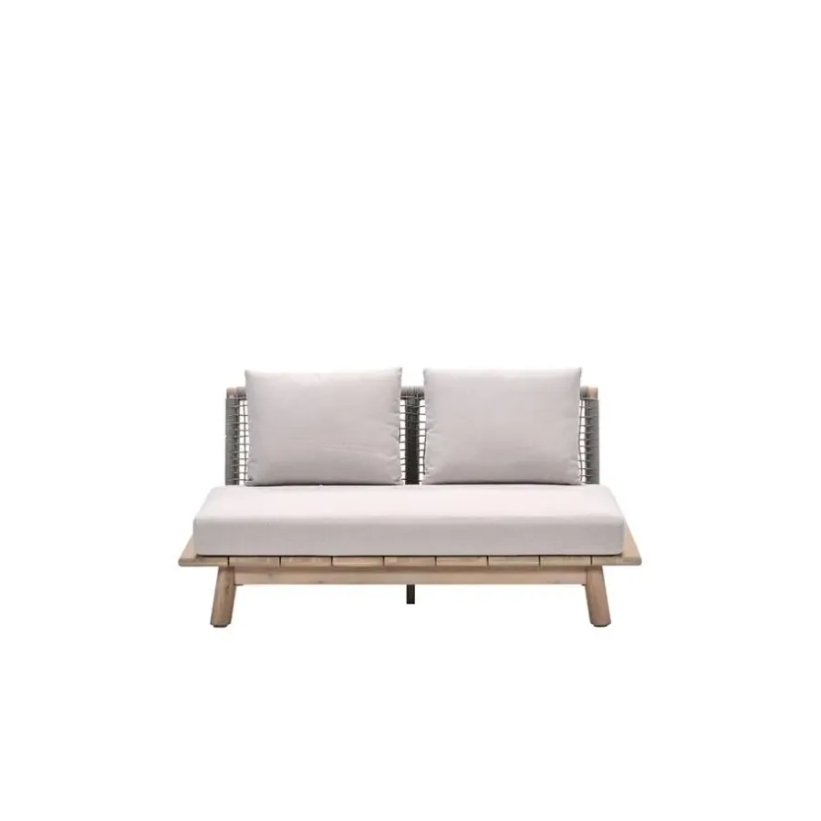 Loungebanken-Garden Impressions Lunar tweezitsbank - acaciahout met white wash - taupe - grey sand