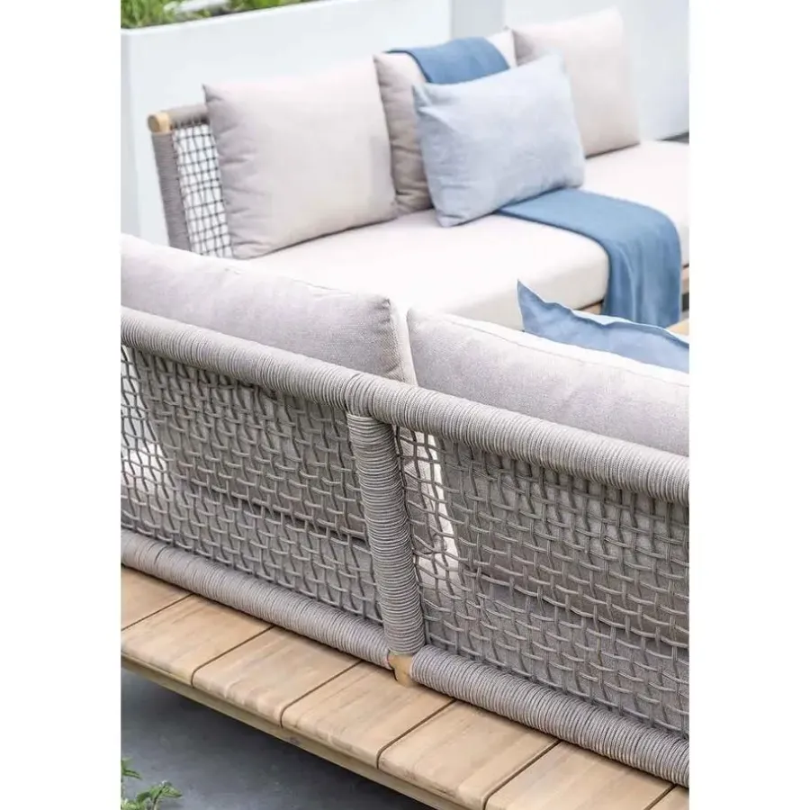 Loungebanken-Garden Impressions Lunar tweezitsbank - acaciahout met white wash - taupe - grey sand