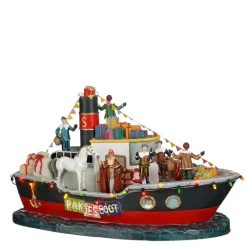 Luville Collectables LuVille Sinterklaas Miniatuur Pakjesboot met Verlichting - H19 cm