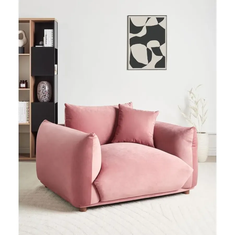 Fauteuils-Beliani LUVOS - Fauteuil - Roze - Fluweel