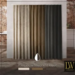 Kant &Amp; Klaar Gordijnen-LW Collection Gordijnen bruin 245x290CM met haakjes Velvet 1 stuk