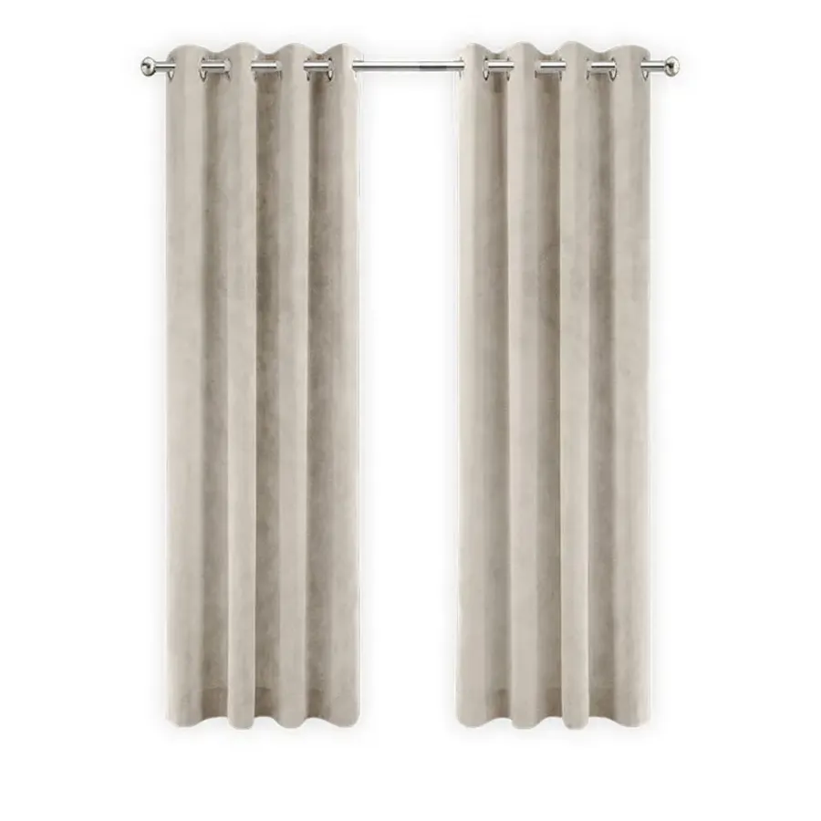 Kant &Amp; Klaar Gordijnen-LW Collection Gordijnen beige 270X140CM velvet kant en klaar 1 stuk