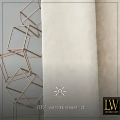 Kant &Amp; Klaar Gordijnen-LW Collection Gordijnen beige 270X140CM velvet kant en klaar 1 stuk