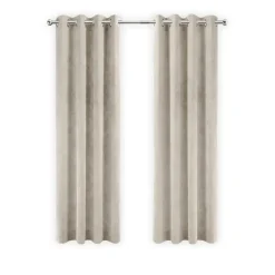 LW Collection Gordijnen Beige 270x290cm Velvet Kant en klaar 1 stuk