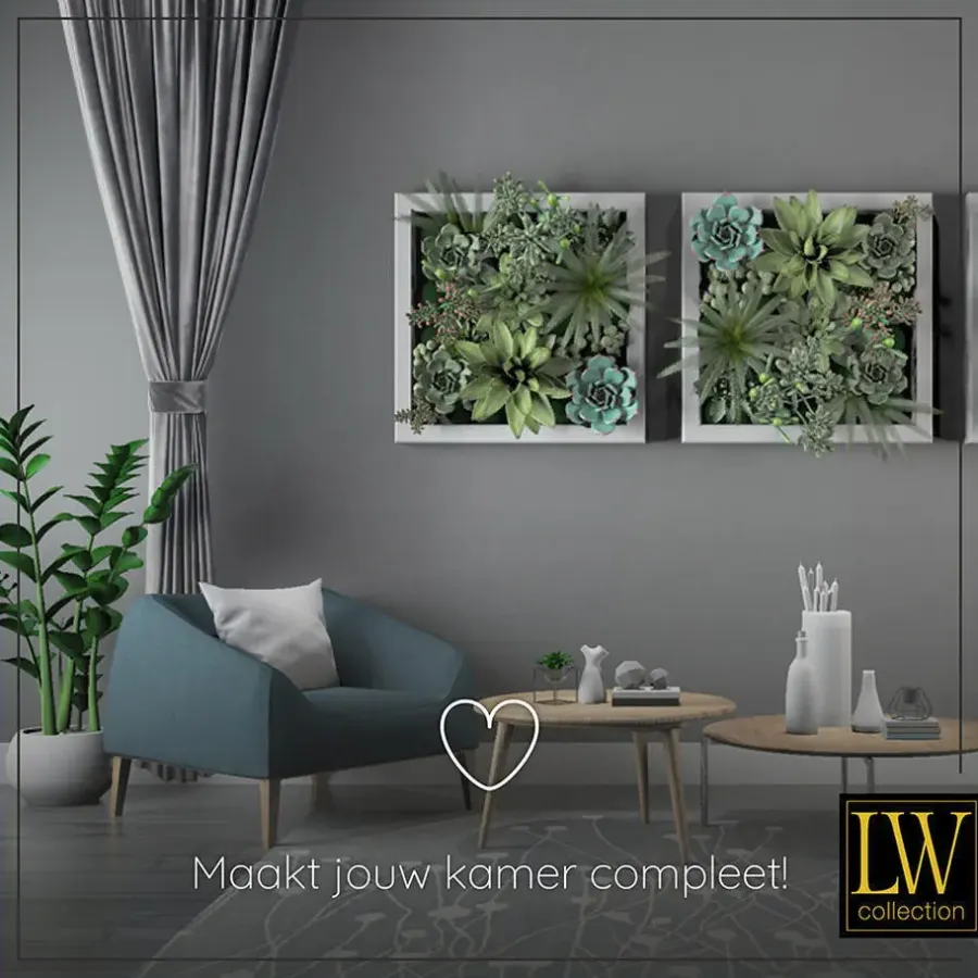 Kant &Amp; Klaar Gordijnen-LW Collection Gordijnen Grijs 270x290cm Velvet Kant en klaar 1 stuk