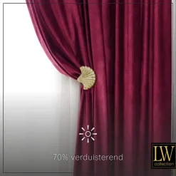 LW Collection Gordijnen Rood 245x290cm Velvet Kant en klaar 1 stuk