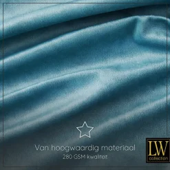 Kant &Amp; Klaar Gordijnen-LW Collection Gordijnen Turquoise 245x290cm Velvet Kant en klaar 1 stuk