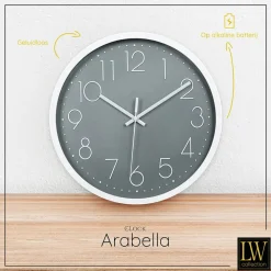 Klokken-LW Collection Keukenklok Arabella grijs 30cm