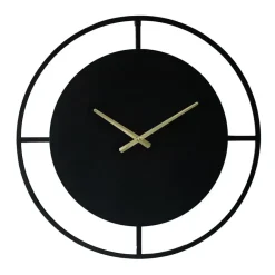 LW Collection Wandklok Danial zwart goud 60cm