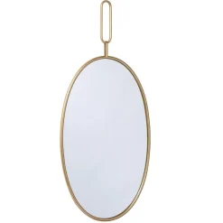 LW Collection Wandspiegel goud rond ovaal 45x96 cm metaal