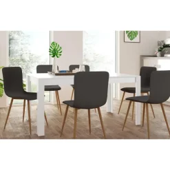 Loft24 Lynn - Eettafel 160x90 cm voor 8 in wit MDF