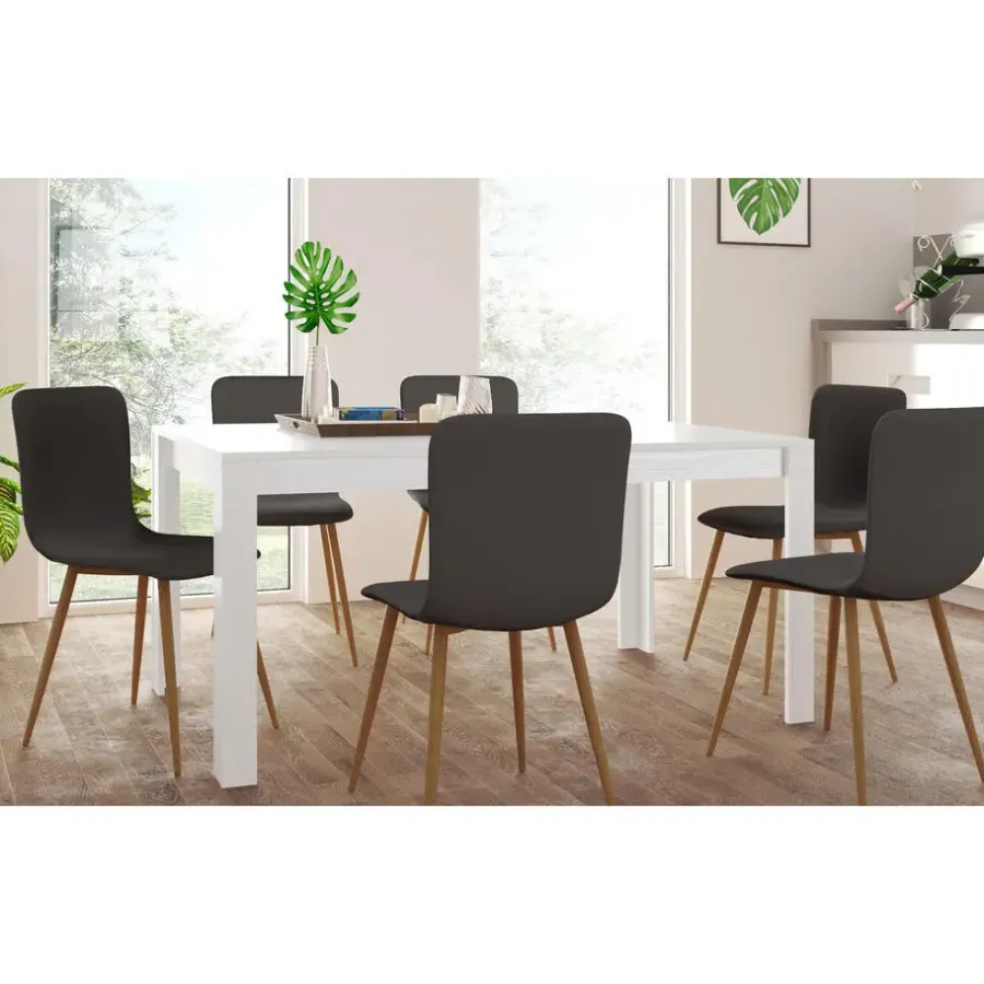 Loft24 Lynn - Eettafel 160x90 cm voor 8 in wit MDF