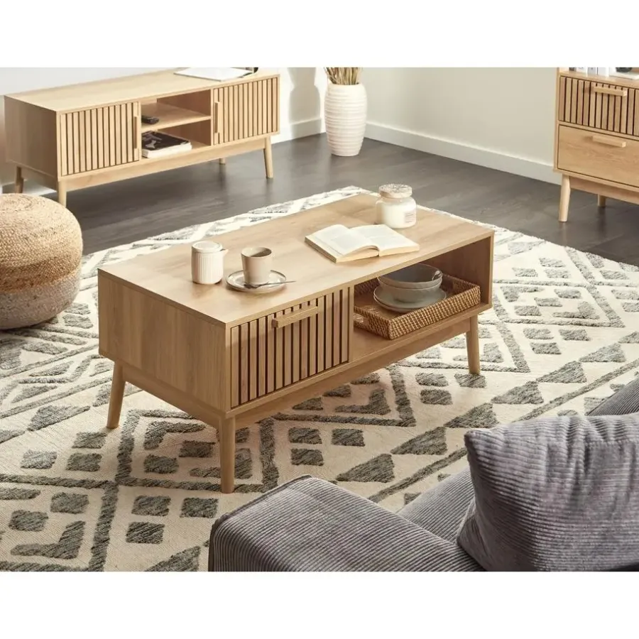Salontafels-Leen Bakker LYNWOOD - Salontafel - Lichthout - MDF