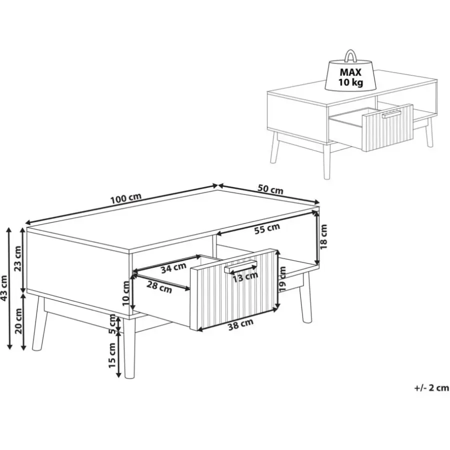 Salontafels-Leen Bakker LYNWOOD - Salontafel - Lichthout - MDF