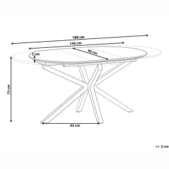 Leen Bakker MACQUARIE - Eettafel uitschuifbaar - Bruin - 140/180 x 90 cm - MDF