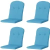 Tuinstoelkussens-Madison - Kuipstoelkussen Hoge Rug Panama aqua - Ca. 96x45 cm - Set van 4