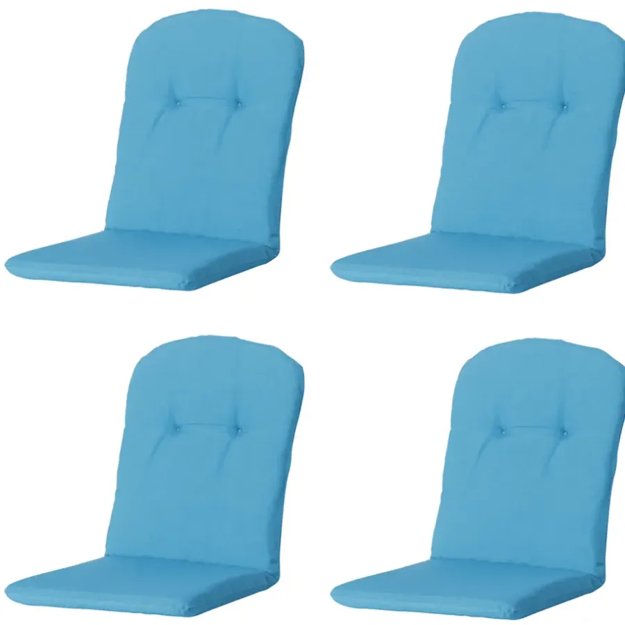 Tuinstoelkussens-Madison - Kuipstoelkussen Hoge Rug Panama aqua - Ca. 96x45 cm - Set van 4