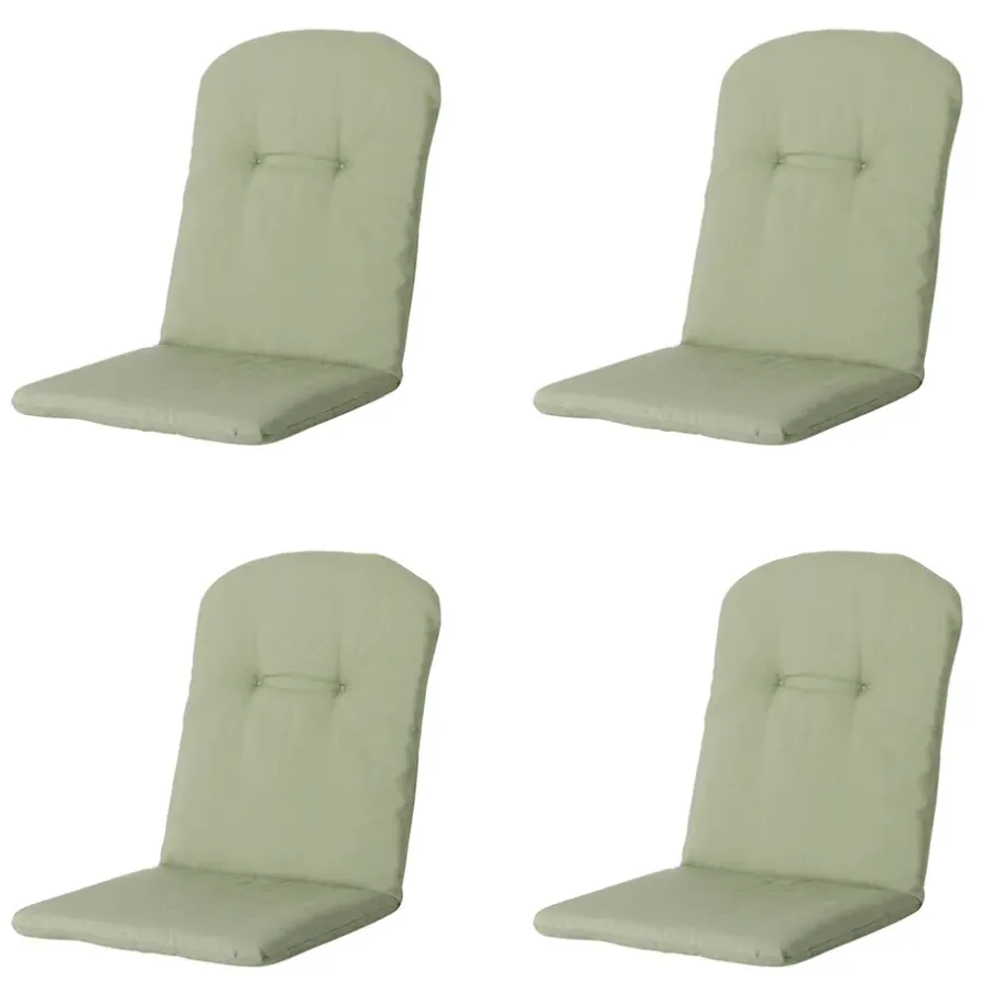 Madison - Kuipstoelkussen Hoge Rug Panama sage - Ca. 96x45 cm - Set van 4
